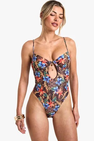 Boohoo Bañador Con Aros Y Estampado De Flores Mixtas