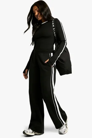 Boohoo Pantalón Deportivo Recto De Rayas Con Doble Lateral