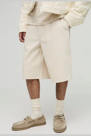 Boohoo Pantalón Corto Vaquero Plisado Sin Tratar