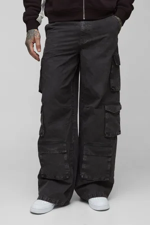 Boohoo Pantalón Tall Ancho Desteñido Con Costuras Antidesgarros Y Bolsillos Cargo