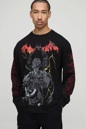 Boohoo Camiseta Oversize De Manga Larga Con Botamanga Y Estampado Gráfico