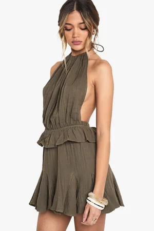 Boohoo Minifalda De Estopilla Con Filo Godet