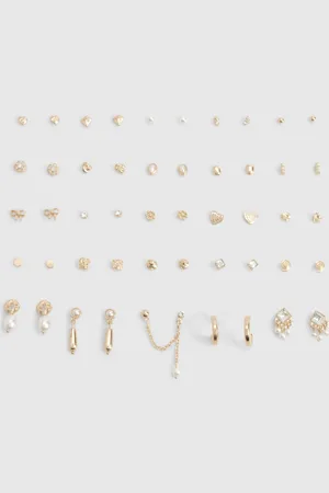Boohoo Pack De 25 Pendientes Dorados Con Perlas