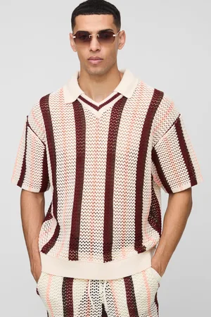 Boohoo Polo Oversize De Punto Con Solapas, Corte Recto Y Rayas