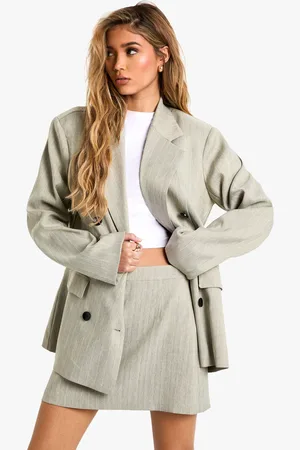Boohoo Falda Mini De Traje Con Corte En Forma De Raya Diplomática