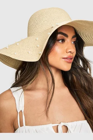 Boohoo Sombrero Oversize De Verano Con Perlas
