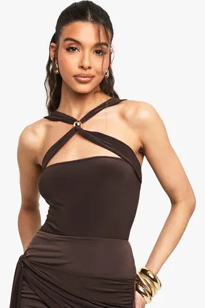 Boohoo Body Ceñido Cruzado Con Detalle De Ribete