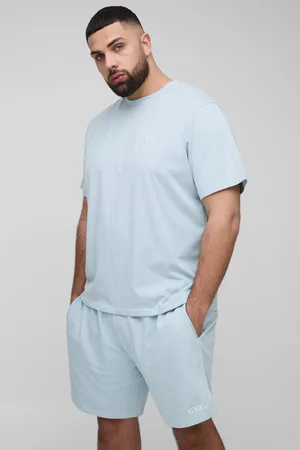 Boohoo Conjunto Plus De Pantalón Corto Y Camiseta Con Bordado Man