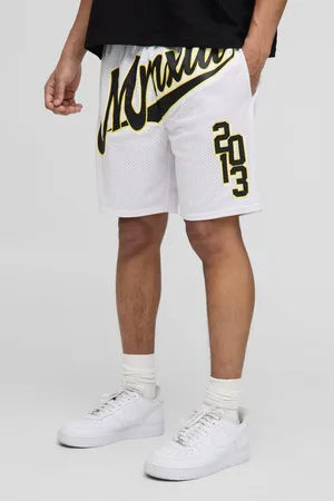 Boohoo Pantalón Corto De Baloncesto De Malla Con Estampado Gráfico Universitario