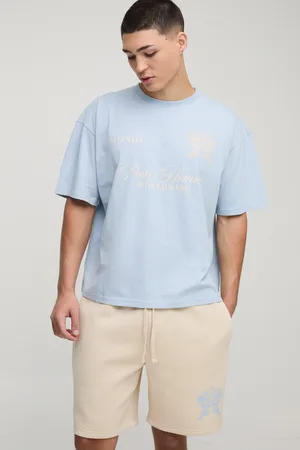 Boohoo Conjunto Oversize Recto Con Bordado Homme De Pantalón Corto Y Camiseta