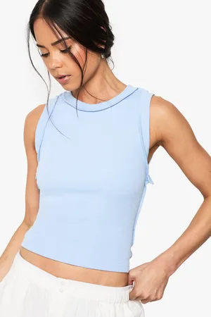 Boohoo Top Sin Mangas Estilo Nadador Con Detalle De Costuras