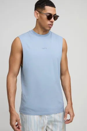 Boohoo Hombre. Top Sin Mangas Básico Con Sisa Ancha