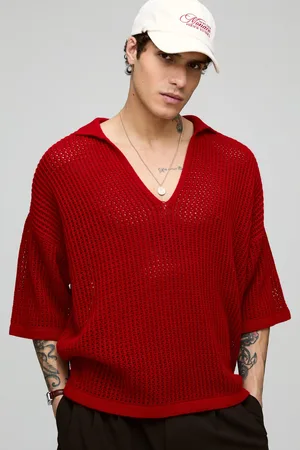 Boohoo Polo Oversize De Punto Calado Con Solapas