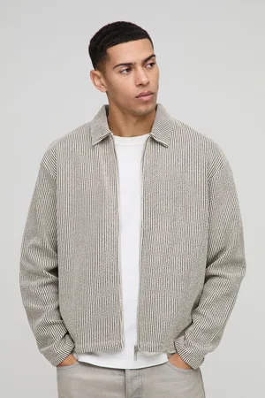 Boohoo Chaqueta Harrington Oversize Recta De Jacquard Y Canalé