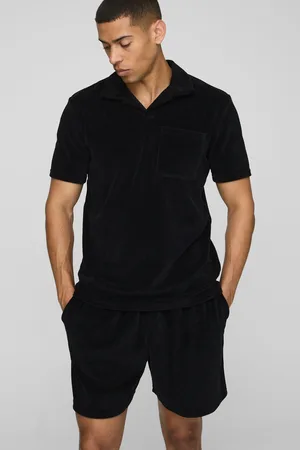 Boohoo Conjunto Regular De Pantalón Corto Y Polo De Terciopelo Con Bolsillos