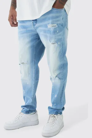Boohoo Vaqueros Plus Pitillo Rotos Con Salpicaduras De Pintura