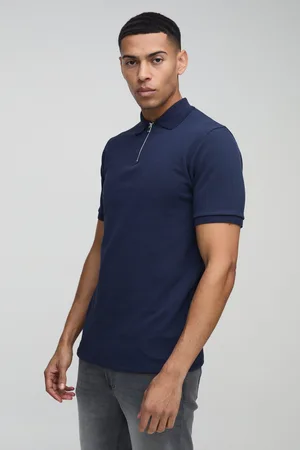 Boohoo Polo Ajustado Elegante De Piqué Con Cremallera