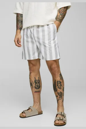 Boohoo Bañador De Largo Medio Con Estampado De Rayas Anchas