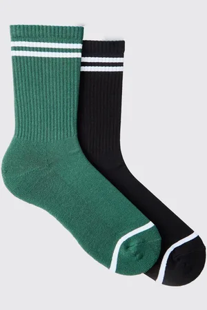 Boohoo Pack De 2 Pares De Calcetines Deportivos Man Official Con Estampado De Rayas