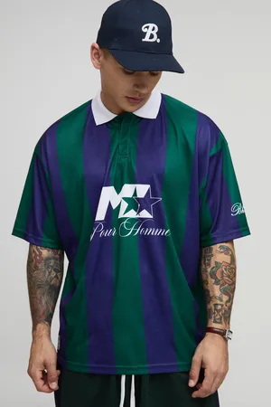 Boohoo Top Oversize Deportivo Con Cuello Y Rayas Homme