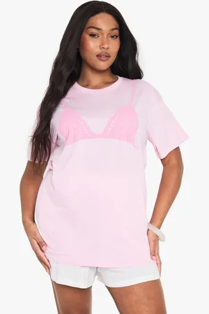 Boohoo Camiseta Plus Oversize Con Sujetador