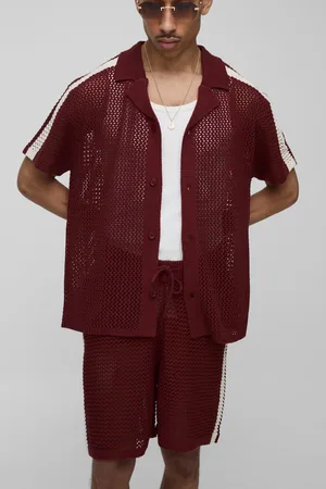 Boohoo Conjunto De Polo Corto De Punto Recto Con Rayas Laterales Y Solapas