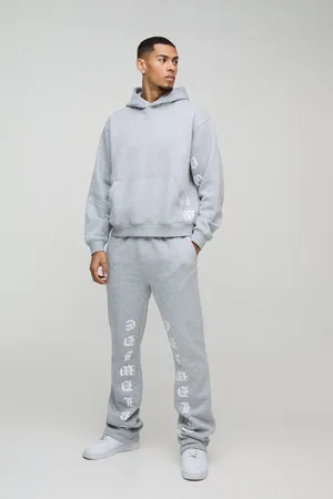 Boohoo Chándal Oversize Recto Acampanado Con Estampado