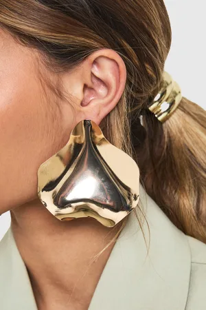 Boohoo Pendientes Oversize Llamativos Con Forma De Pétalo