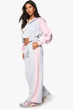 Boohoo Pantalón Deportivo De Pernera Ancha Con Panel Lateral En Contraste