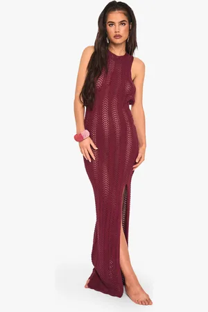 Boohoo Vestido Para La Playa De Croché Con Espalda En U