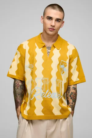 Boohoo Polo Oversize De Punto Jacquard Con Escote De Pico