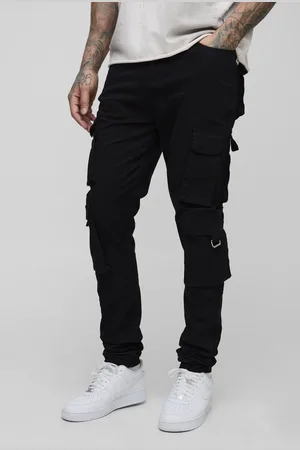 Boohoo Pantalón Tall Cargo Pitillo Con Pernera Plisada Y Cintura Fija