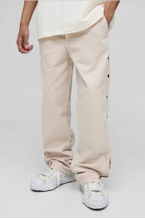 Boohoo Pantalón Holgado De Sarga Sobreteñido Con Botones De Presión En El Bajo