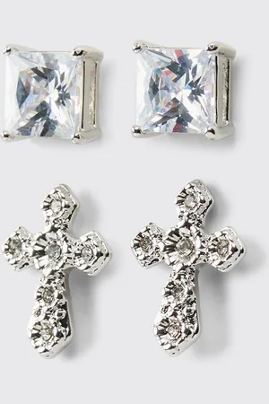 Boohoo Pack De 2 Pendientes Con Incrustaciones