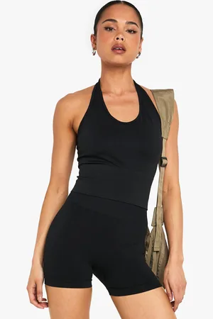 Boohoo Top Sin Costuras Con Escote Halter
