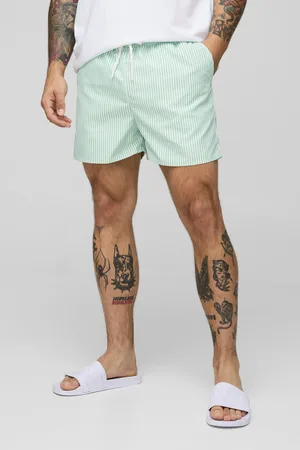 Boohoo Bañador Corto Con Estampado De Rayas Pequeñas