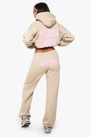 Boohoo Pantalón Deportivo De Pernera Ancha Con Eslogan Rodeo Tour