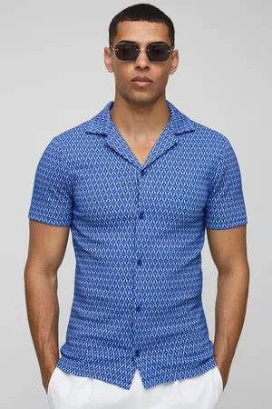 Boohoo Camisa De Manga Corta Elástica Con Estampado Geométrico