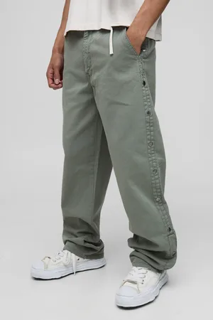 Boohoo Pantalón Holgado De Sarga Sobreteñido Con Botones De Presión En El Bajo