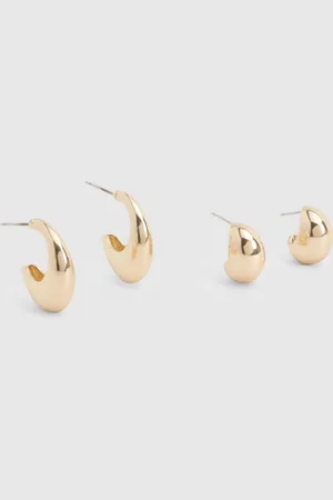 Boohoo Pack De 2 Aros Dorados Gruesos