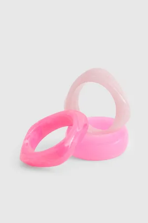Boohoo Pack De 3 Pulseras De Resina Gruesas Efecto Mármol
