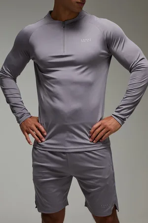 Boohoo Chándal Man Active Con Cremallera 1/4 Y Pantalón Corto De 18Cm