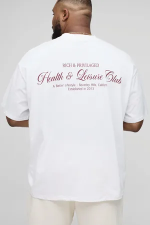 Boohoo Camiseta Plus Oversize Con Cuello Extendido Y Estampado Health & Leisure Club