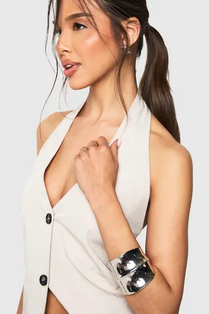 Boohoo Brazalete Plateado Oversize