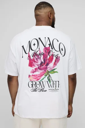 Boohoo Camiseta Plus Oversize Con Cuello Extendido Y Estampado De Flores Monaco