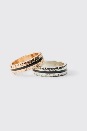 Boohoo Pack De 2 Anillos Dorados Y Plateados