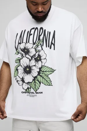 Boohoo Camiseta Plus Oversize Con Cuello Extendido Y Estampado De Flores California