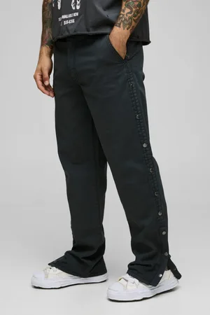 Boohoo Pantalón Holgado De Sarga Sobreteñido Con Botones De Presión En El Bajo