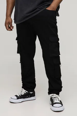 Boohoo Pantalón Plus Cargo Pitillo Con Pernera Plisada Y Cintura Fija