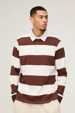 Boohoo Polo De Rugby De Manga Larga Con Aplique Bm Y Rayas